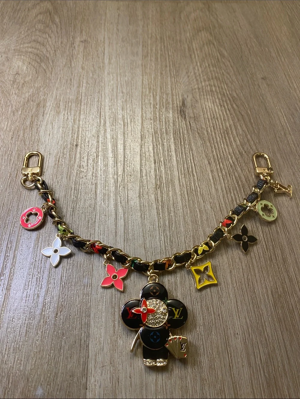 Louis Vuitton Vivienne Chain Bag Charm Multicolor Monogram Flowers Limited Editi
